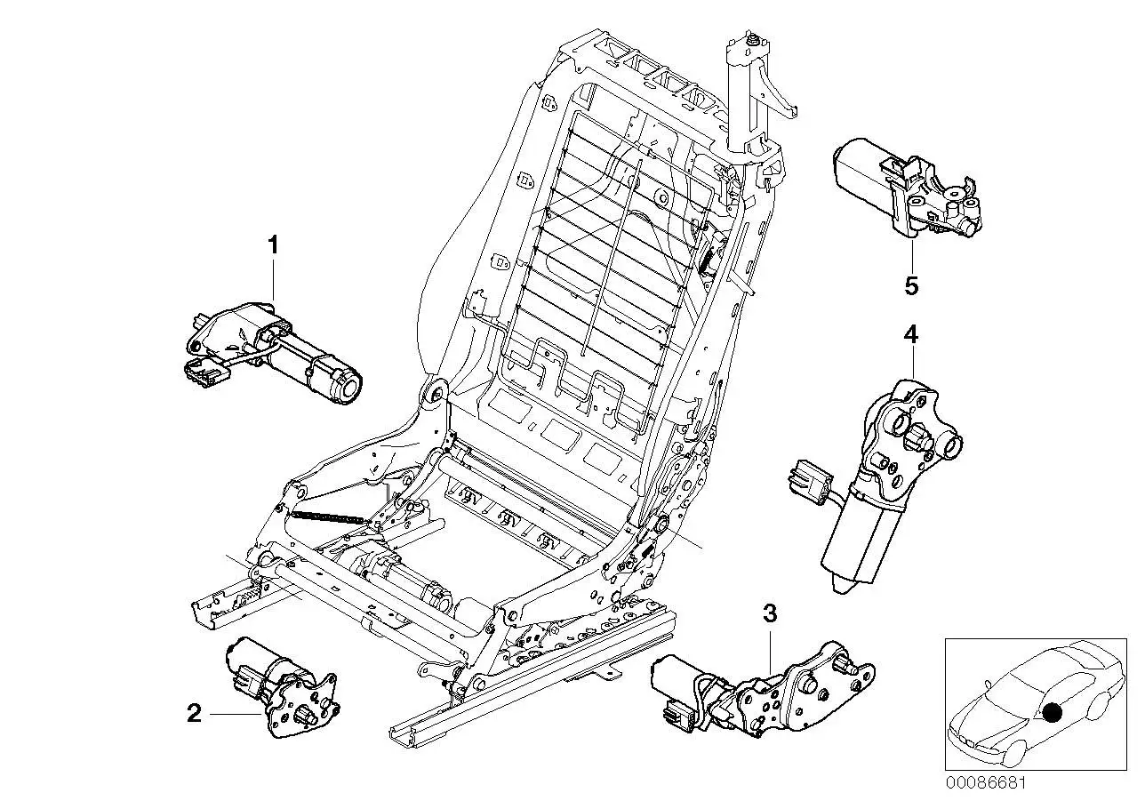 BMW Antrieb Sitzhöhenverstellung links E46 E64 67667011737