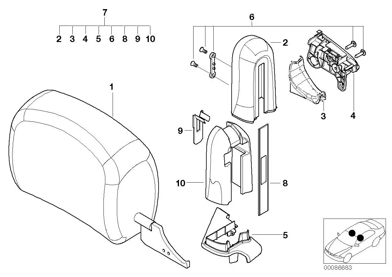 BMW Schieber E46 E64 E93 52107050680 - Bildposition 08