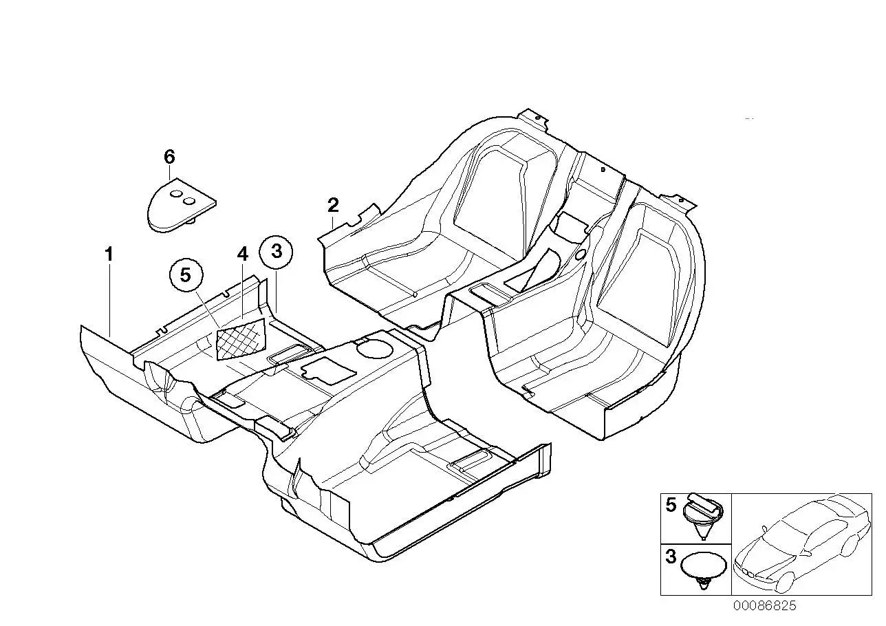 BMW Ablagenetz Fussraum vorn E32 E34 E36 51472261407 - Z3 E36, 5e