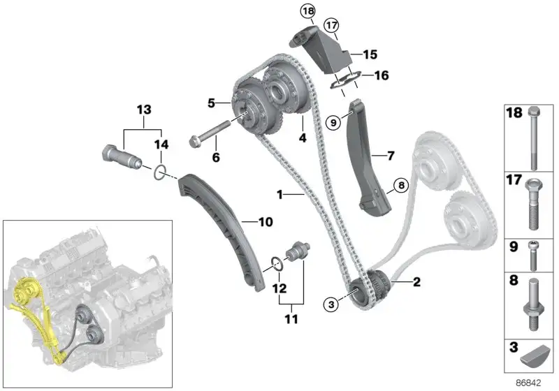 BMW Spannschiene E53 E60 E61 E63 E64 E65 E66 E70 11317533462 - 5e
