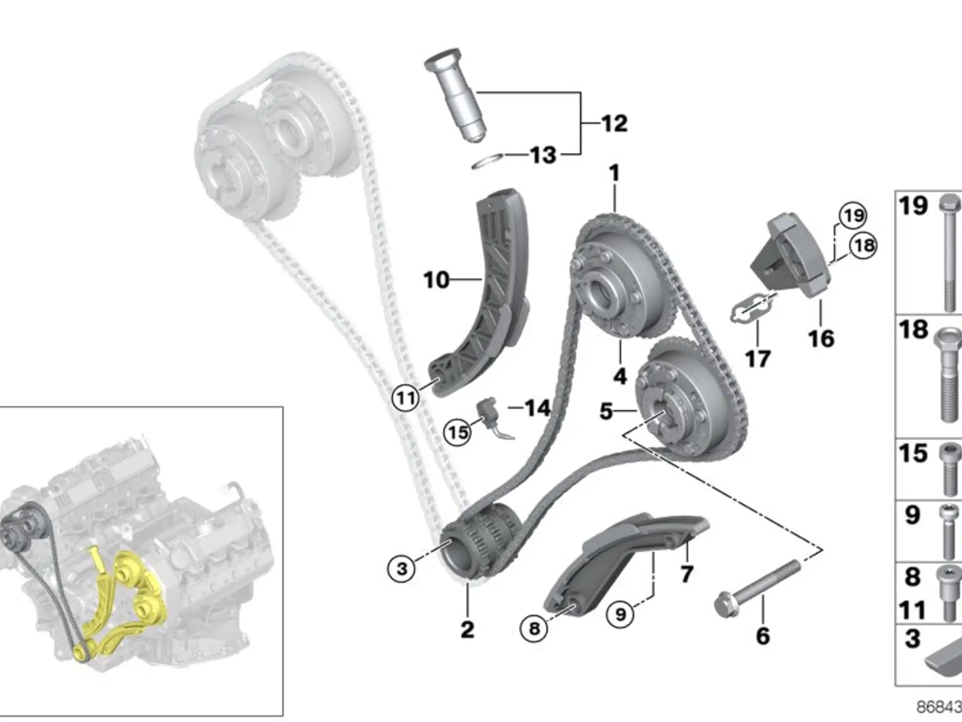 BMW Zentralschraube E53 E60 E61 E63 E64 E65 E66 E70 11367501423