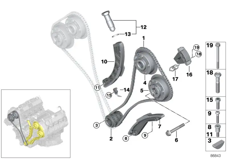 BMW Zylinderschraube E53 E60 E61 E63 E64 E65 E66 E70 E71 E83 E90