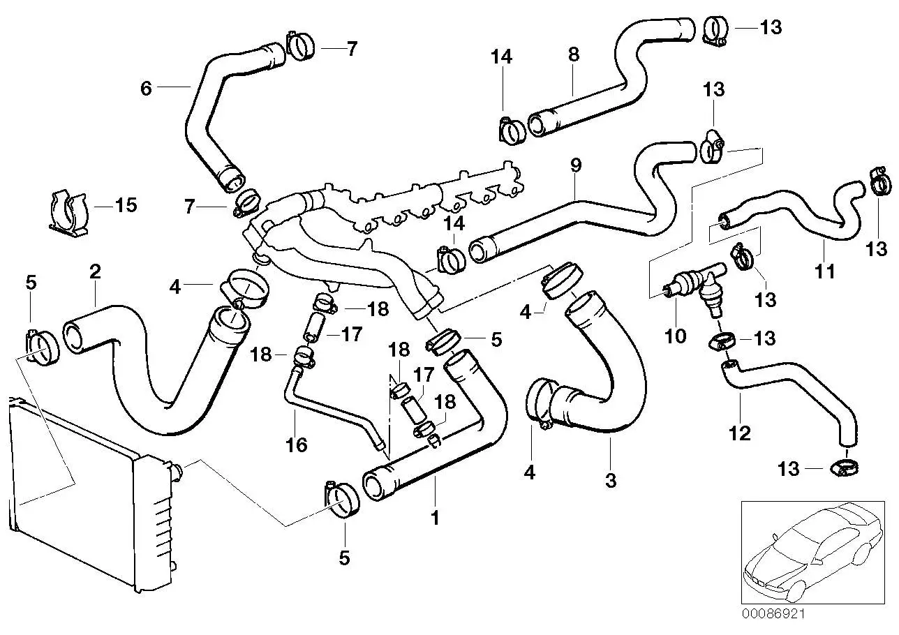 BMW Entlüftungsleitung E34 11531312966
