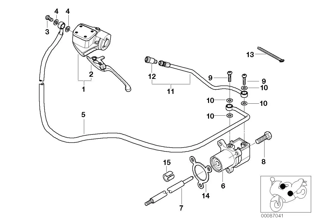 BMW Leitung Kupplungsgeber-/nehmerzylinder R21 R21A R28 215223334