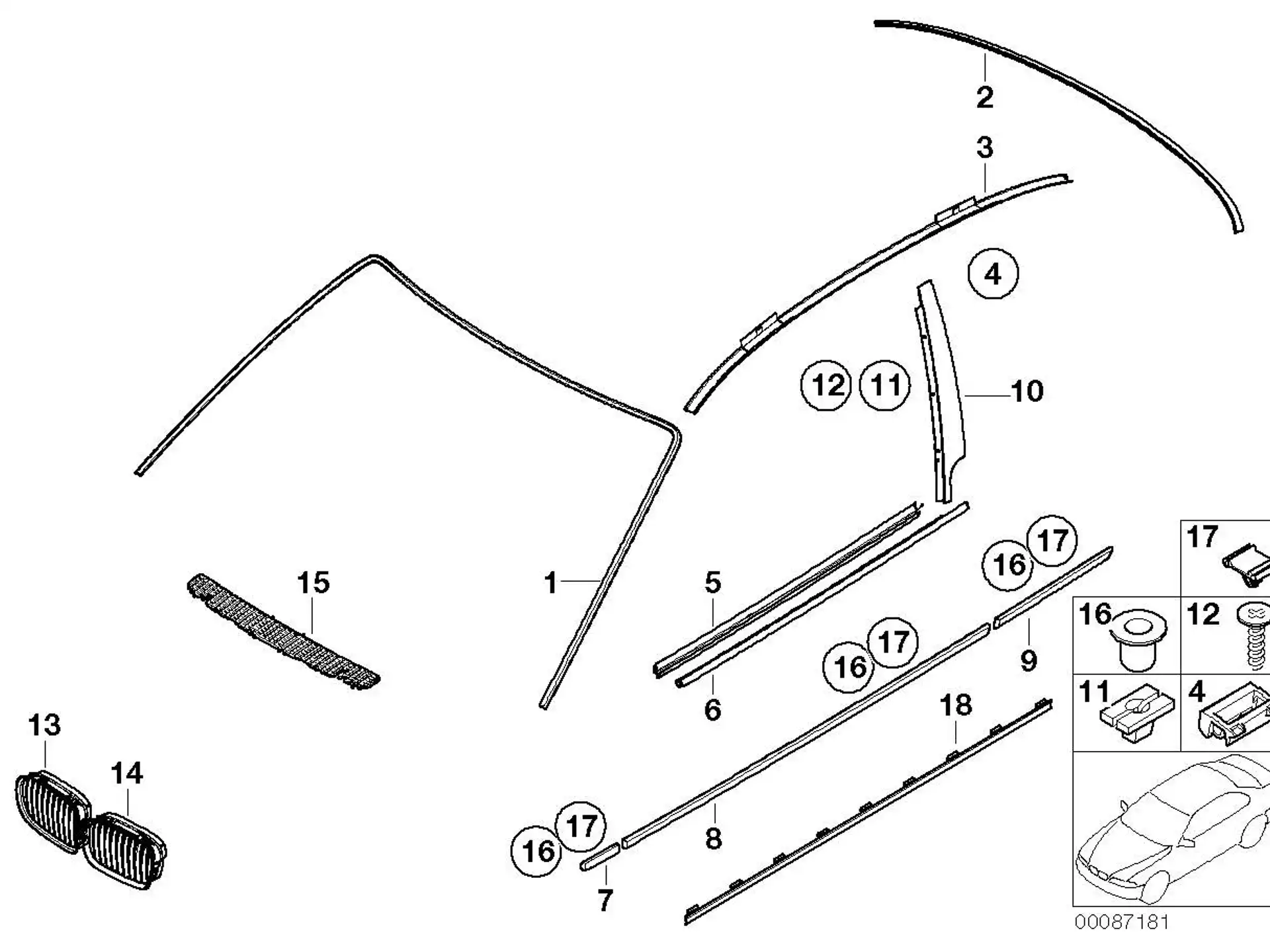 BMW Abdeckung Frontscheibe E46 51318252386