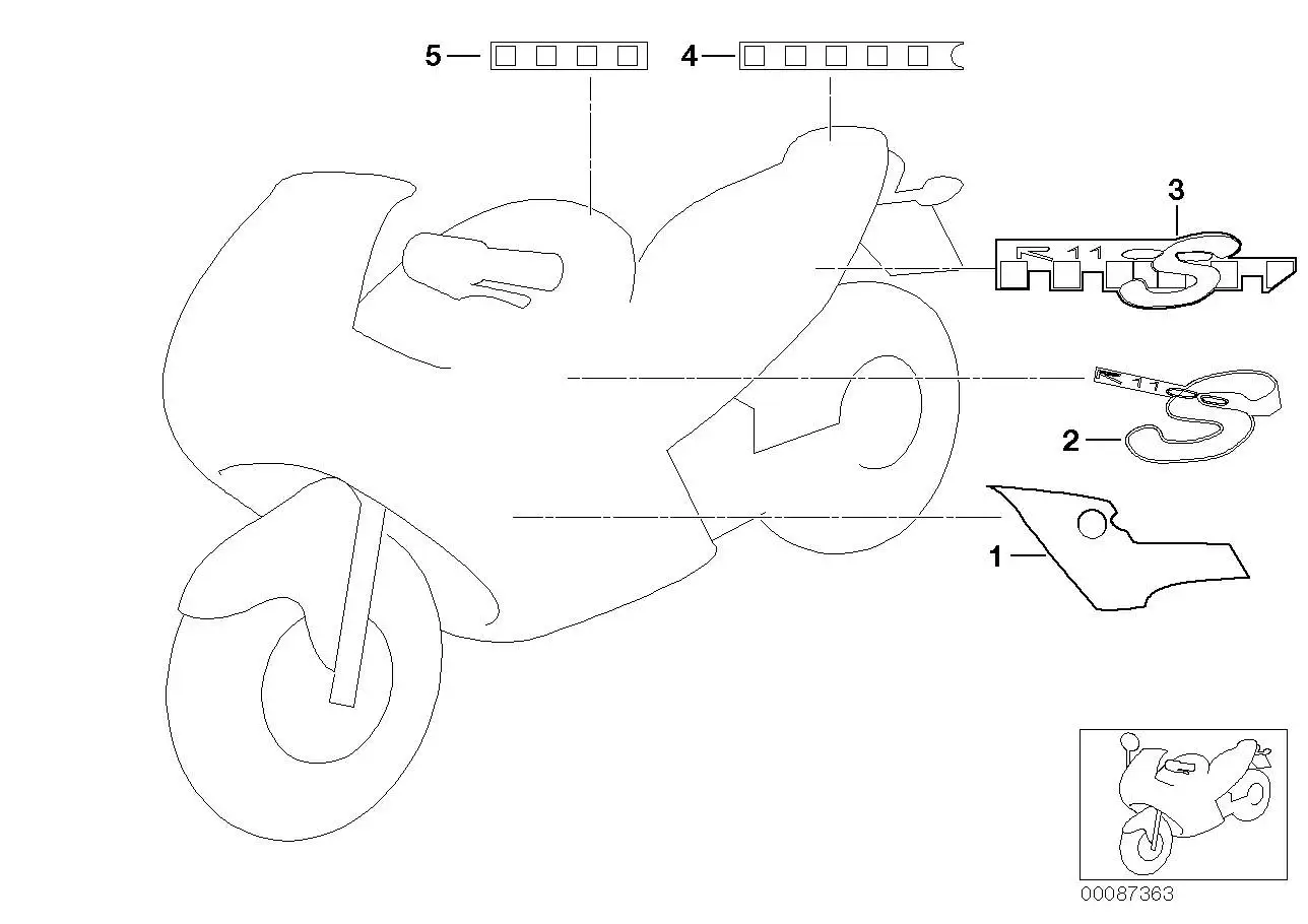 BMW Abziehbild Abdeckung Soziussitz 51147674476