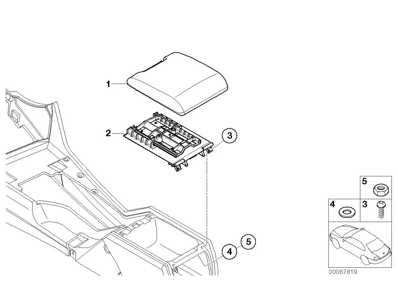 BMW Mittelarmlehne Kunstleder E39 51167140687 - 5er E39