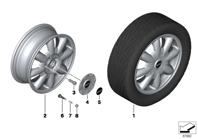 BMW Nabenabdeckung weiss R50 R52 36136756676 - MINI R50, MINI R52