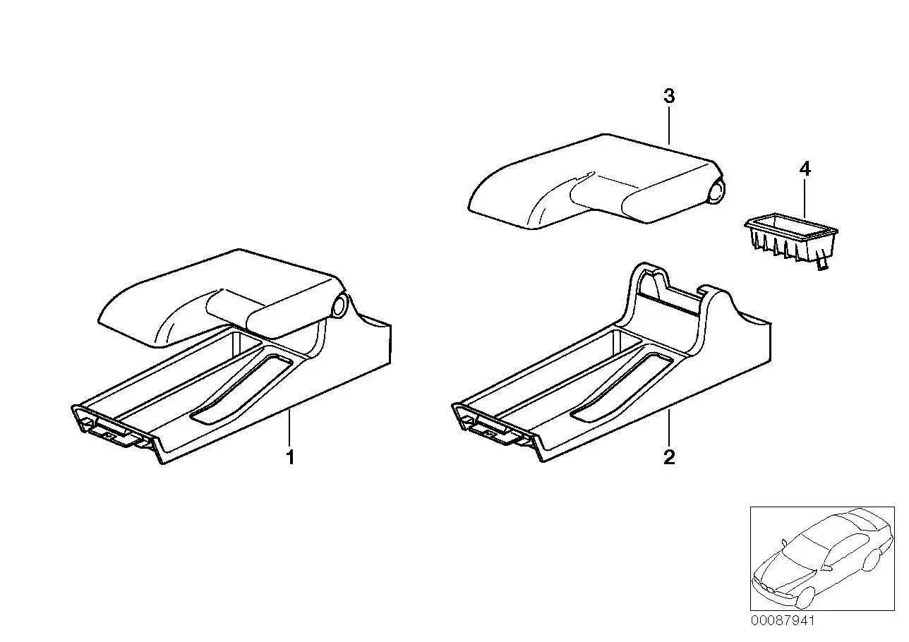 BMW Armlehne Leder E36 51168265942