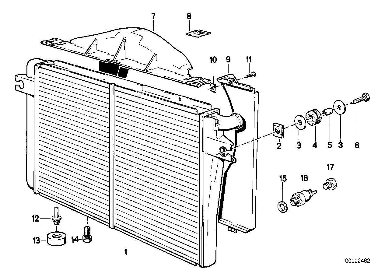 BMW Wasserkühler mit Getriebeölkühler E24 E28 17111712448 - 5er E
