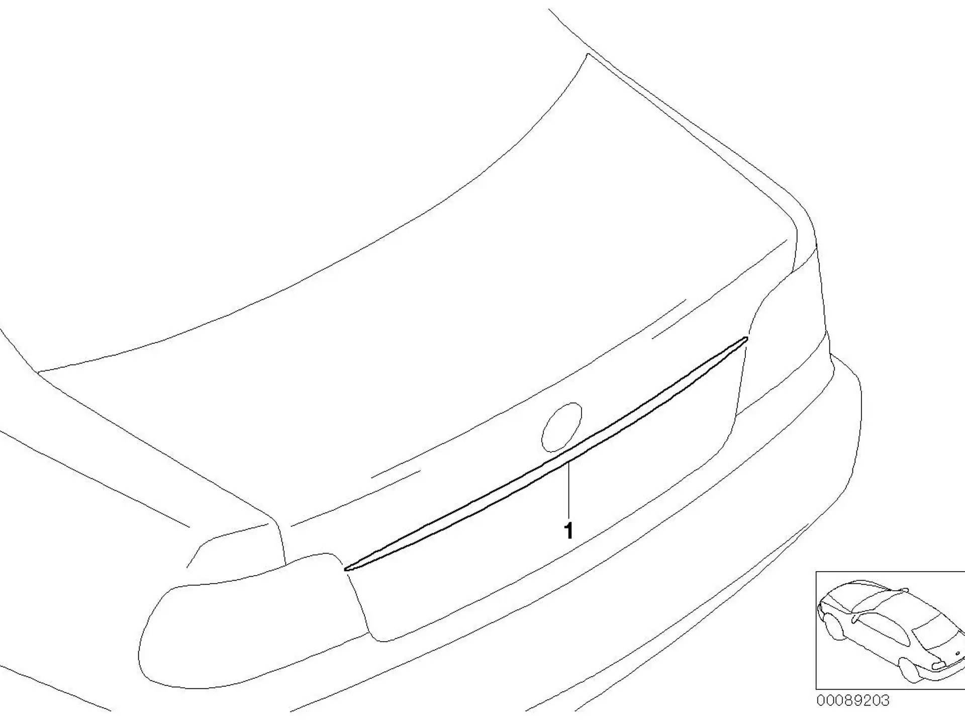 BMW Griffleiste Heckklappe mit Taster E39 51137051529