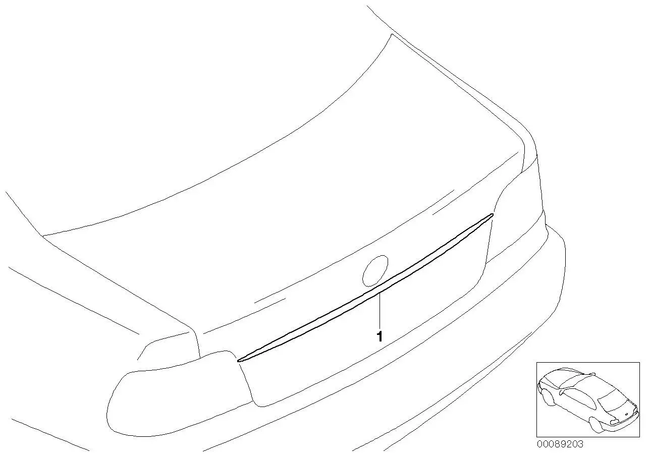 BMW Griffleiste Heckklappe mit Taster E39 51137051529 - 5er E39