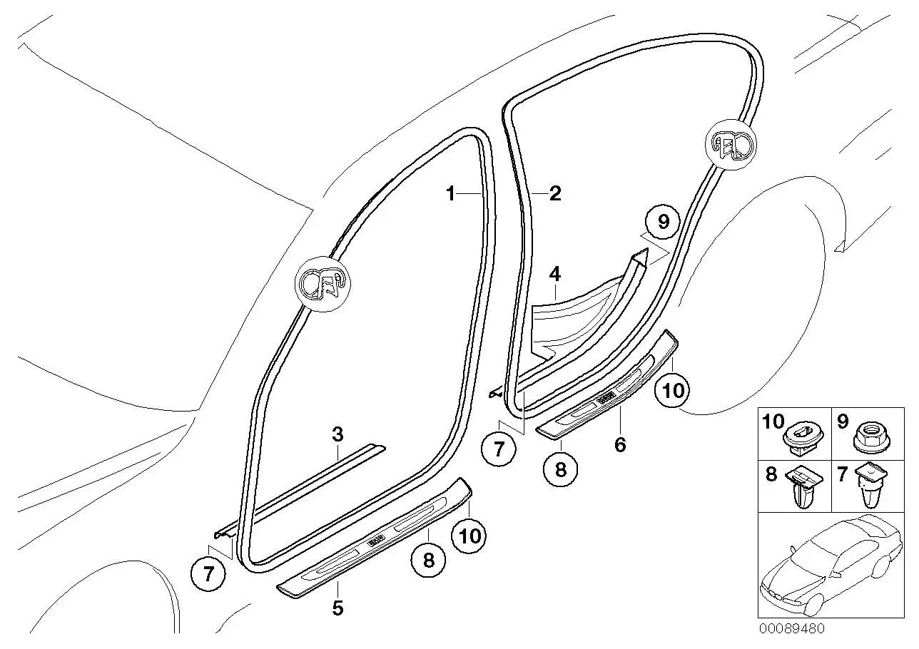 BMW Klammer Einstiegleistenblende E65 E66 51477038245