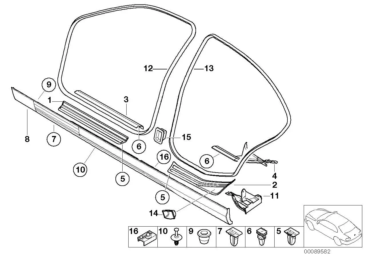BMW Blende Einstieg vorn E46 51478219189