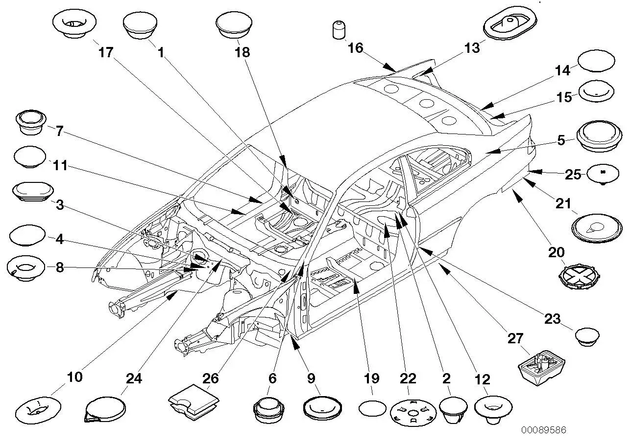 BMW Verschlussstopfen E12 E23 E28 E32 E34 E38 E46 E70 E71 E72 E83