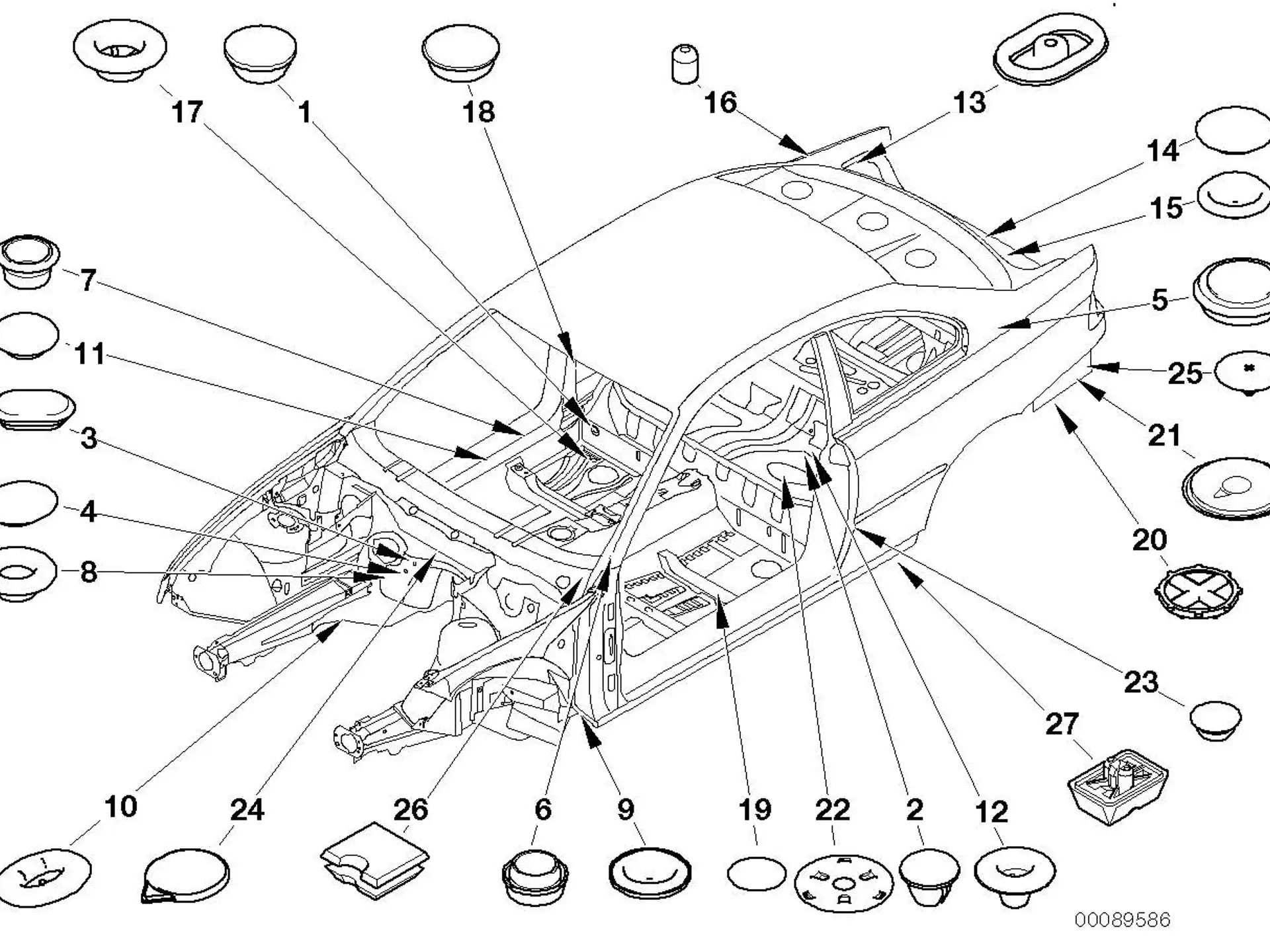 BMW Stopfen E46 E83 E85 E86 51478217362