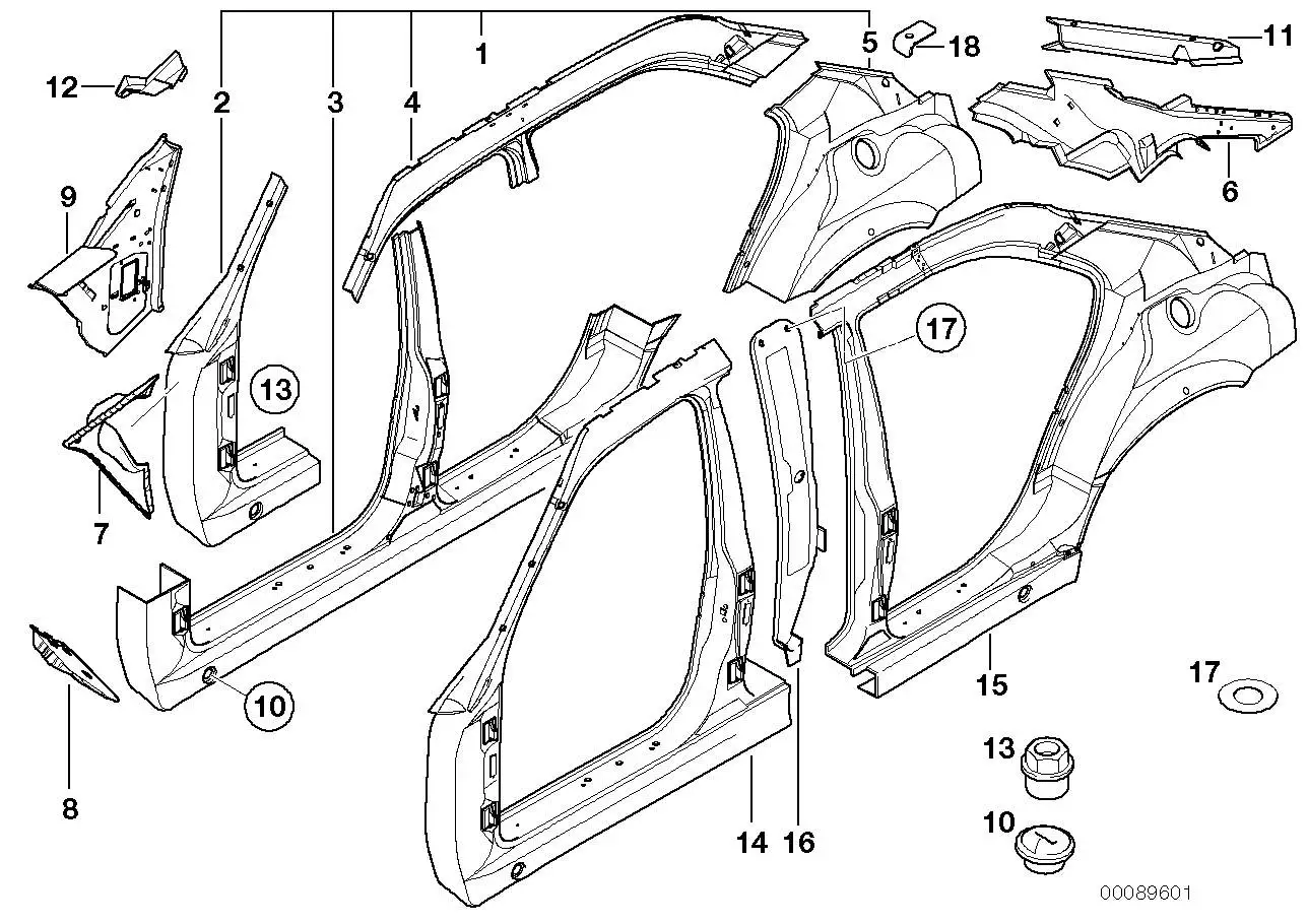 BMW B-Säule mit Einstieg links E38 41008225971 - Bildposition 03