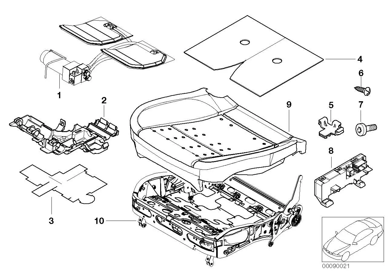BMW Schaumteil Aktivsitz Leder E38 E39 52108234867