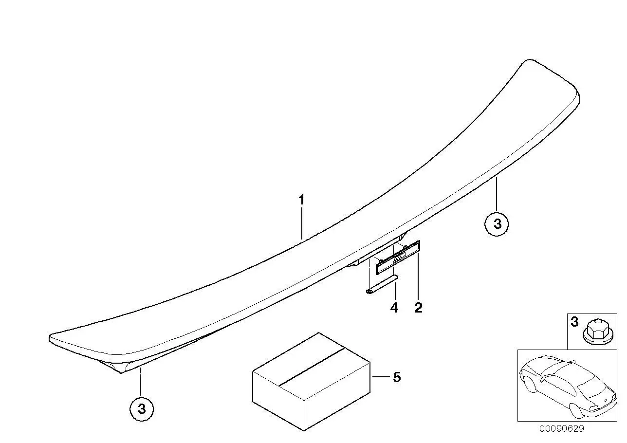 BMW Heckspoiler grundiert E36 51712490023 - Bildposition 01