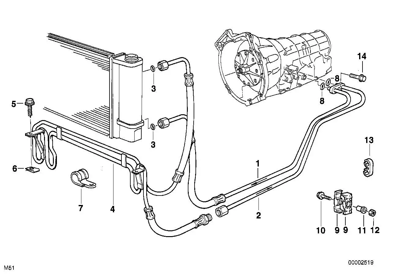 BMW Kühlschlange E34 17212245157