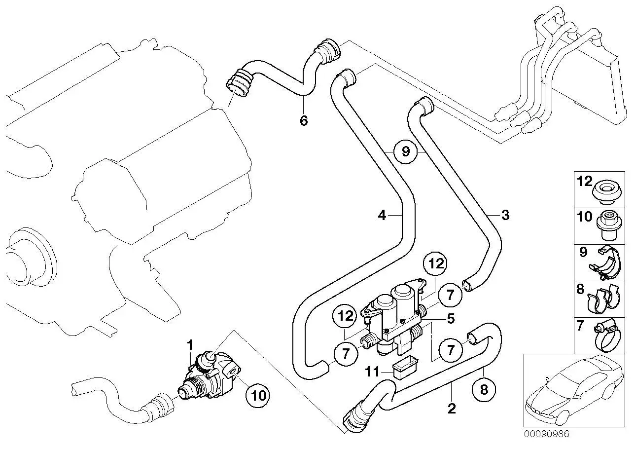 BMW Zusatzwasserpumpe E65 E66 64116922699 - Bildposition 01