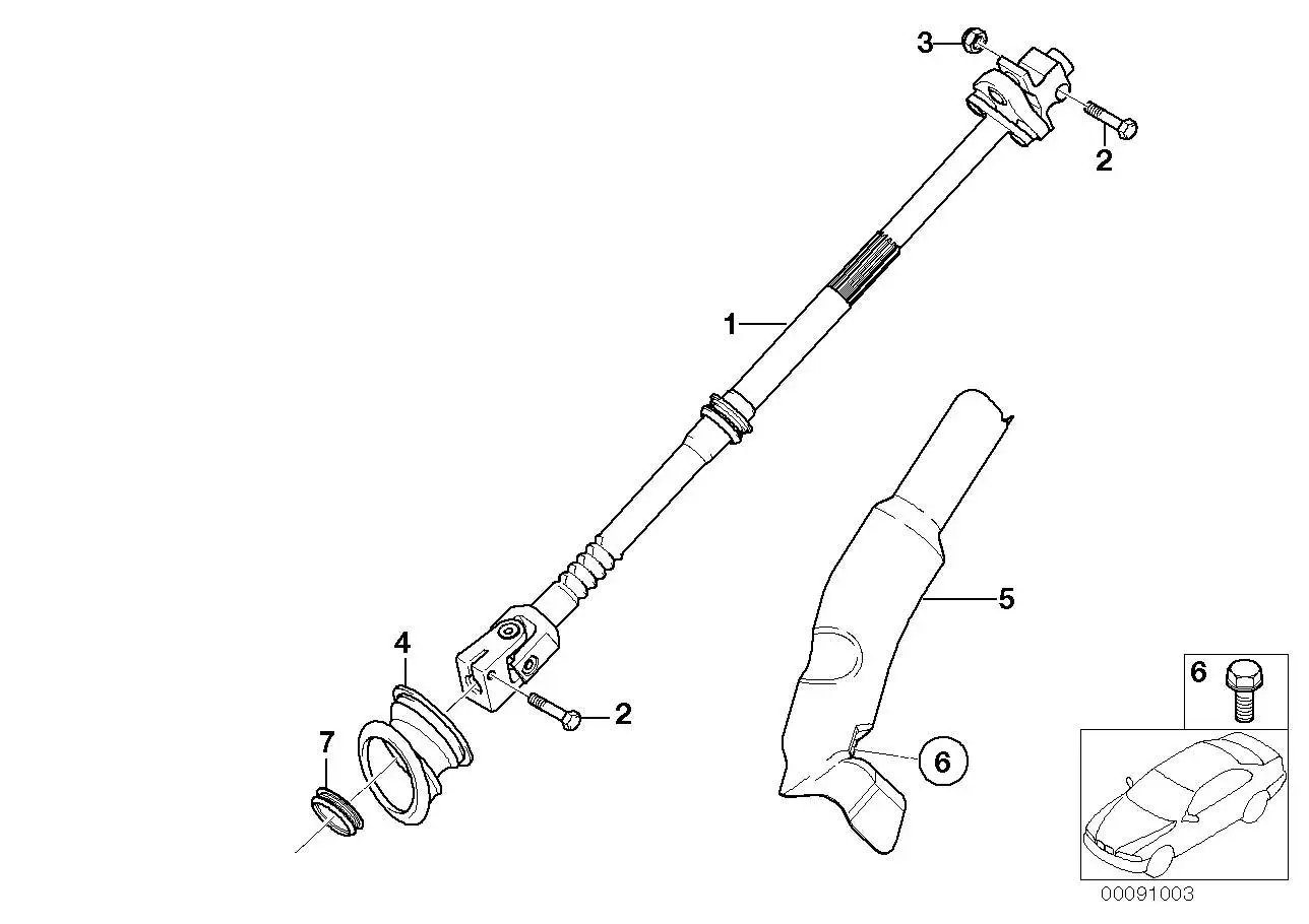 BMW Lenkspindel unten E39 32316753800 - 5er E39