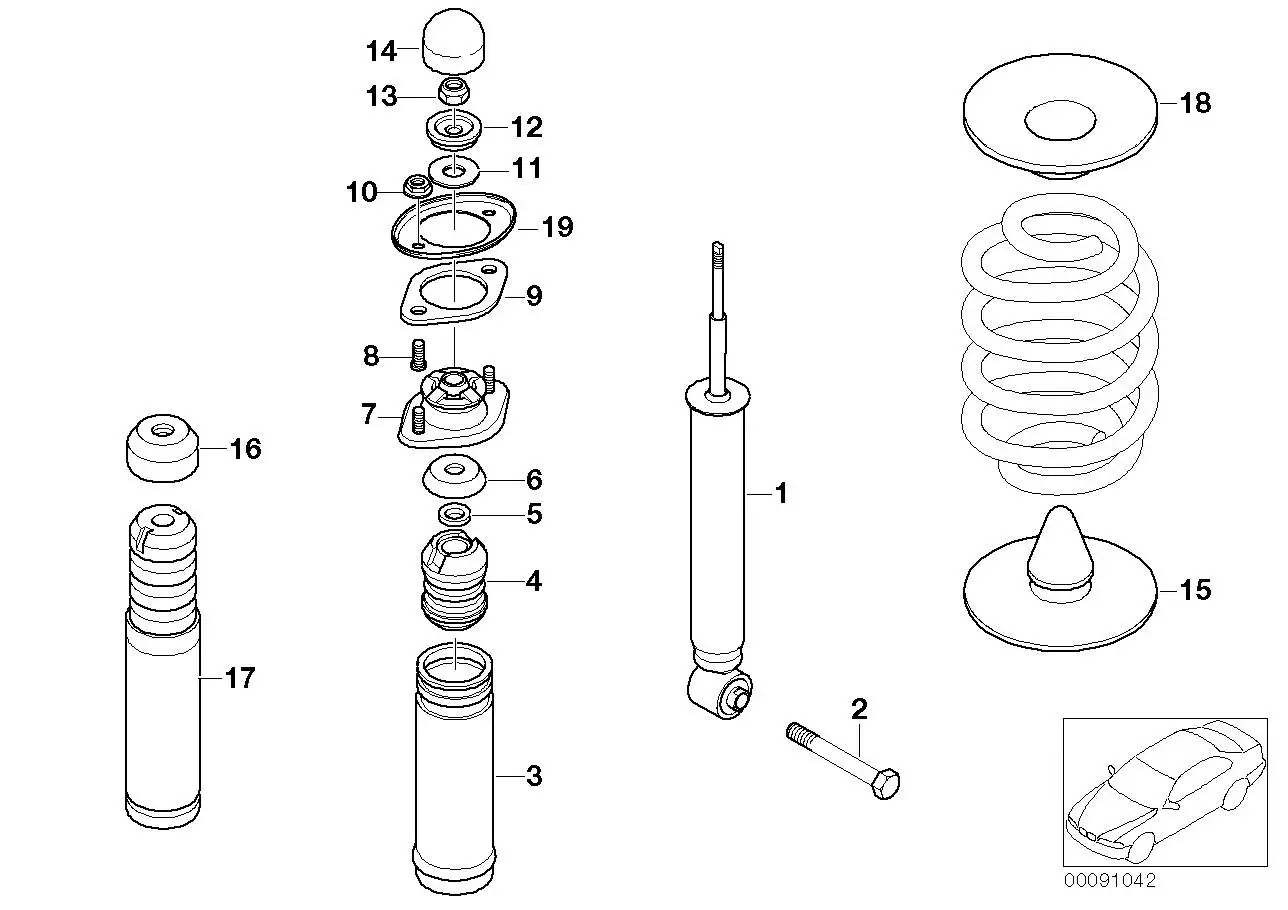 BMW Stossdämpfer hinten E46 33526750784 - 3er E46