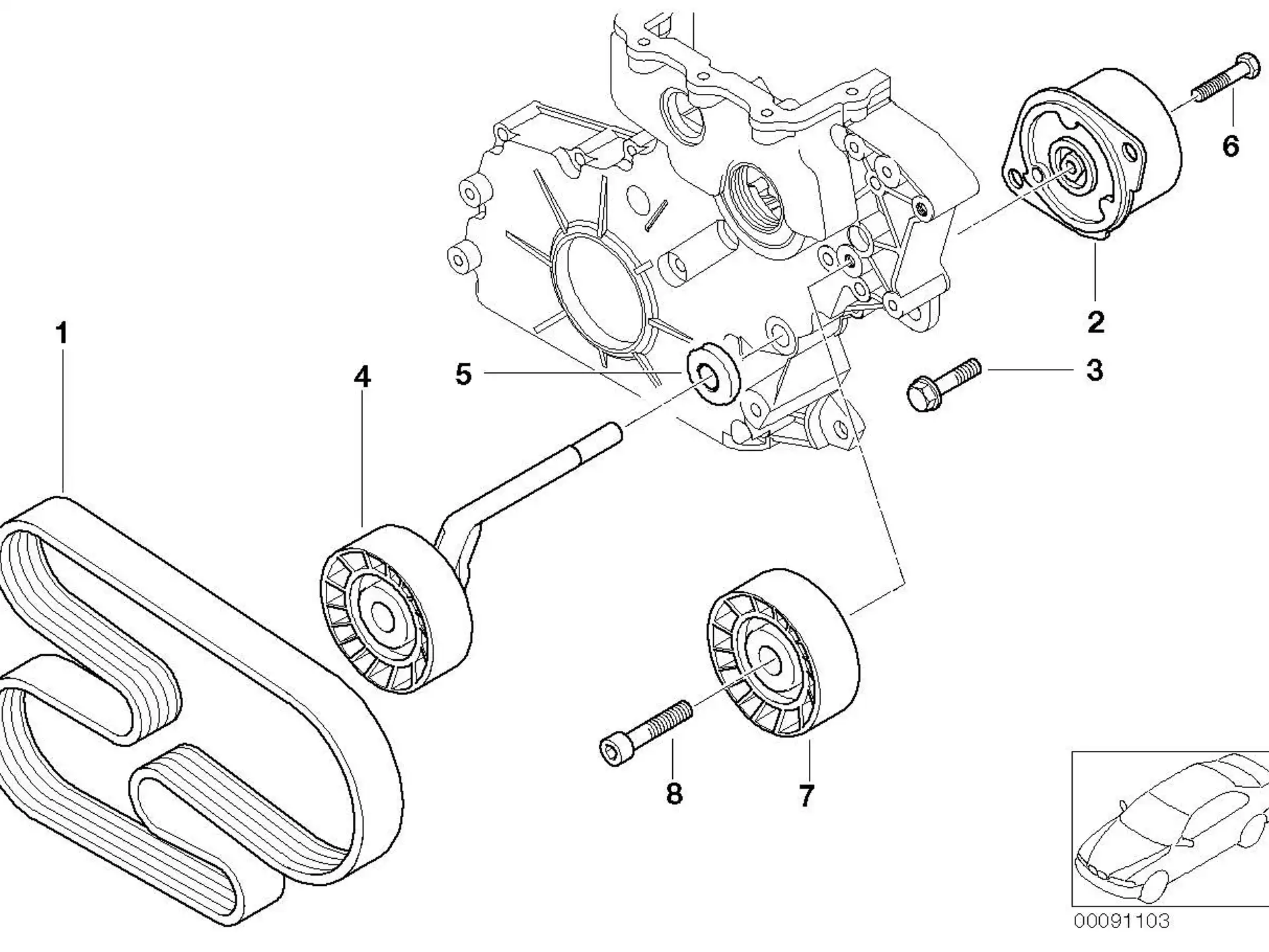 BMW Riemenspanner E46 E53 E60 E61 E63 E64 E65 E66 E83 E90 E91 E92 11287786880