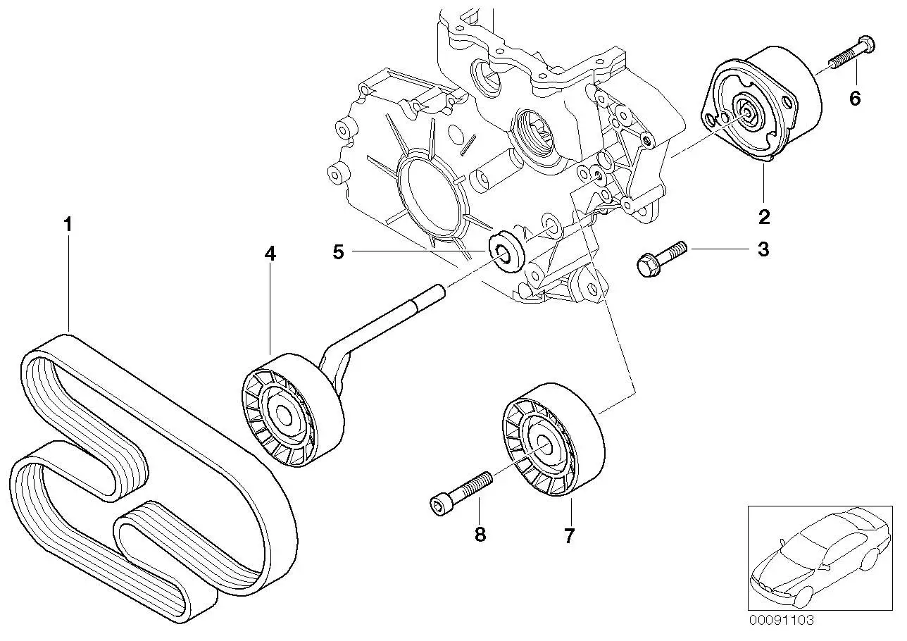 BMW Riemenspanner E46 E53 E60 E61 E63 E64 E65 E66 E83 E90 E91 E92