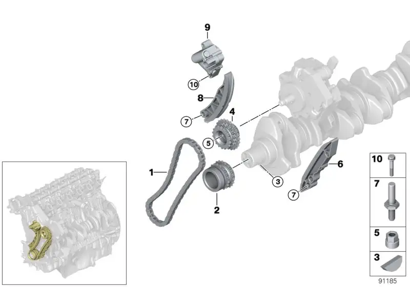 BMW Steuerkette E46 E53 E60 E61 E63 E64 E65 E66 E70 E71 E83 E87 E