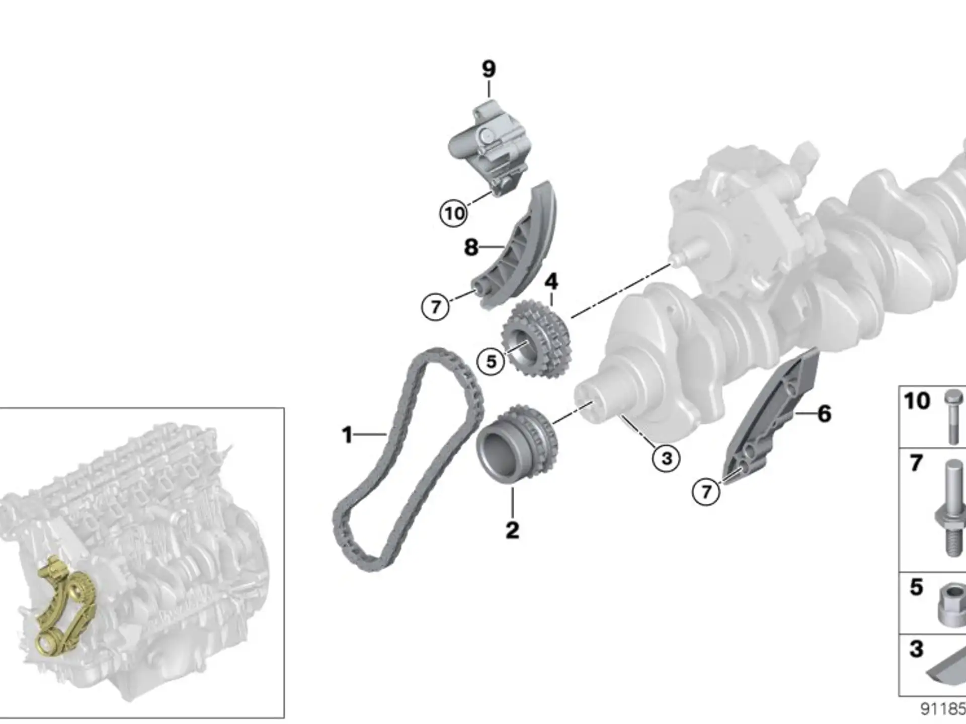 BMW Kettenrad Hochdruckpumpe E46 E53 E60 E61 E63 E64 E65 E70 E71 E83 E87 E90 E91 E92 E93 13527787279