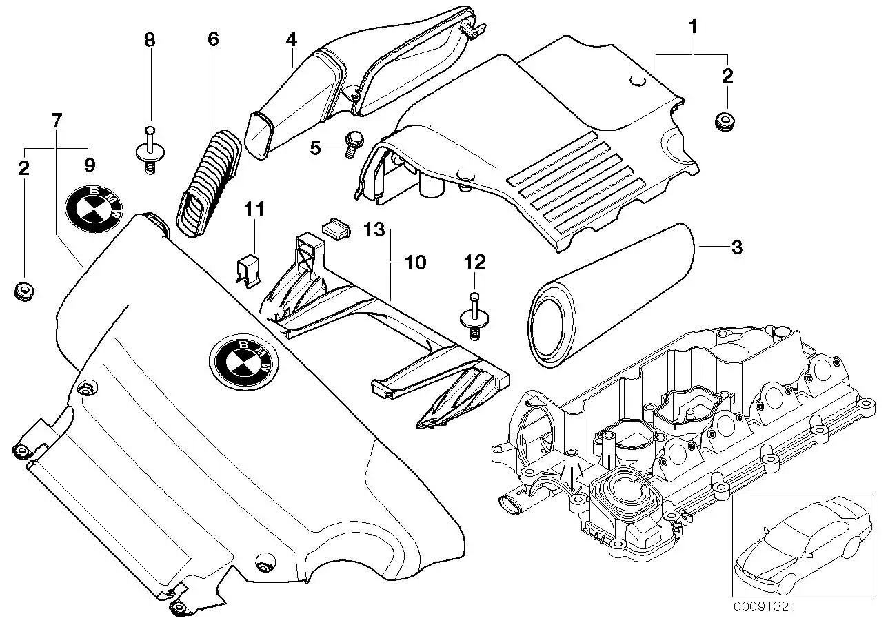 BMW Ansaugstutzen E46 E83 13717787518 - 3er E46, X3 E83