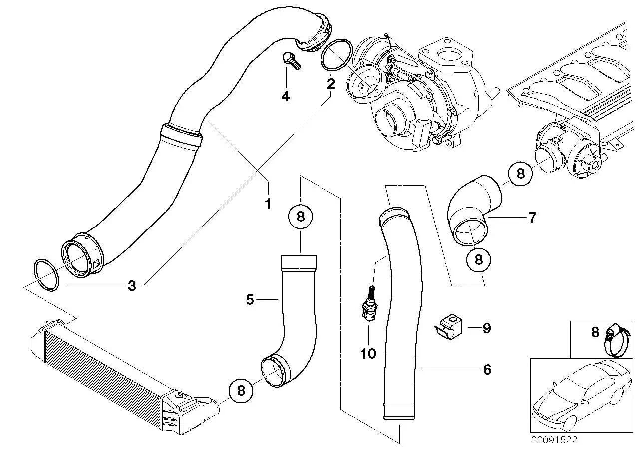 BMW Druckschlauch E46 11617799393