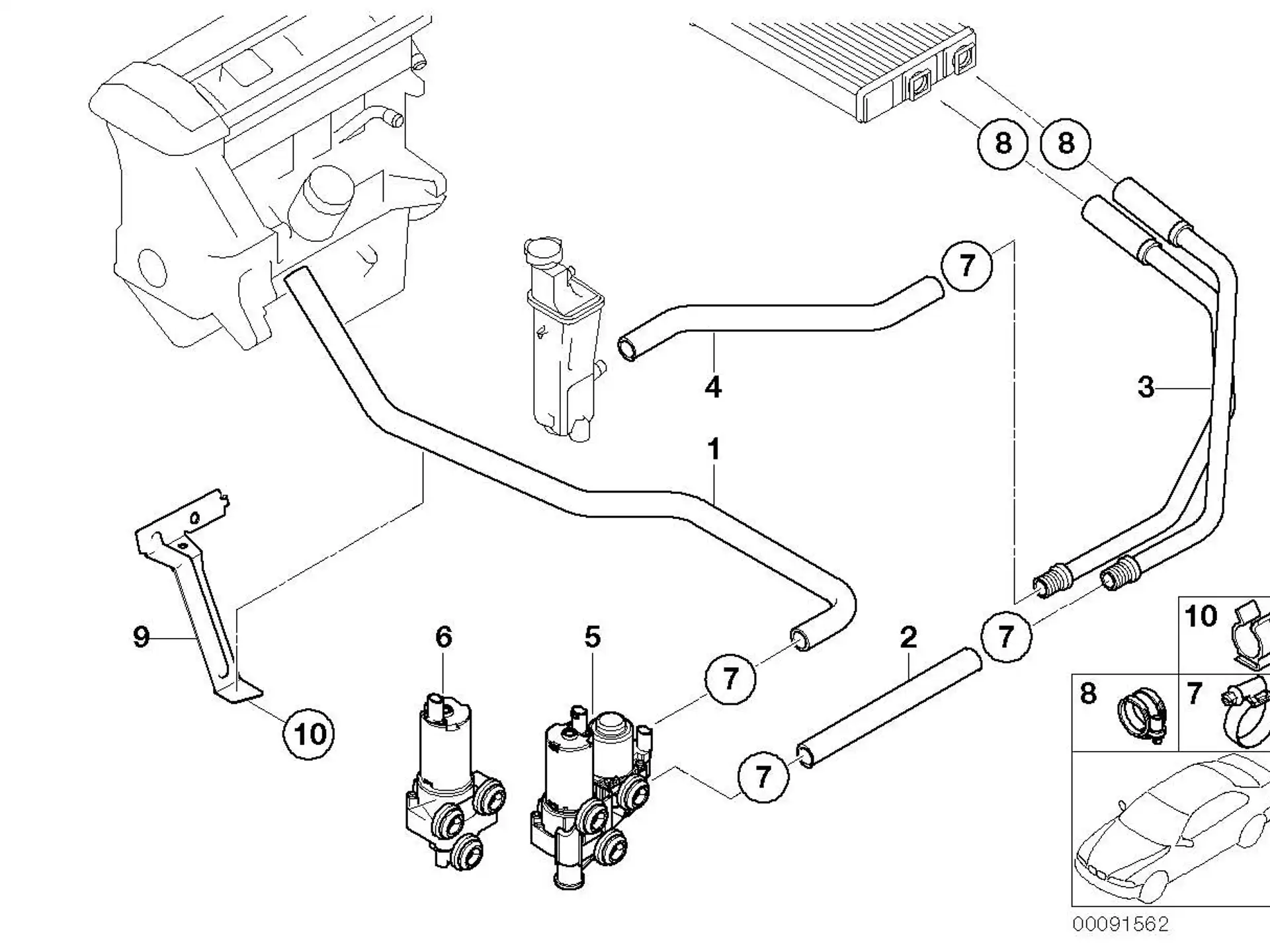 BMW Wasserventil mit Zusatzwasserpumpe E46 E83 64118369807