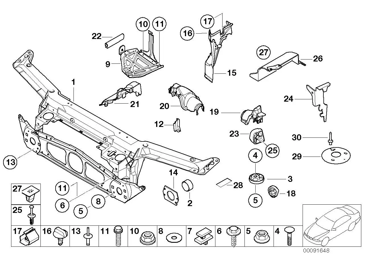 BMW Batterieträger vorne E46 51718226114 - 3er E46
