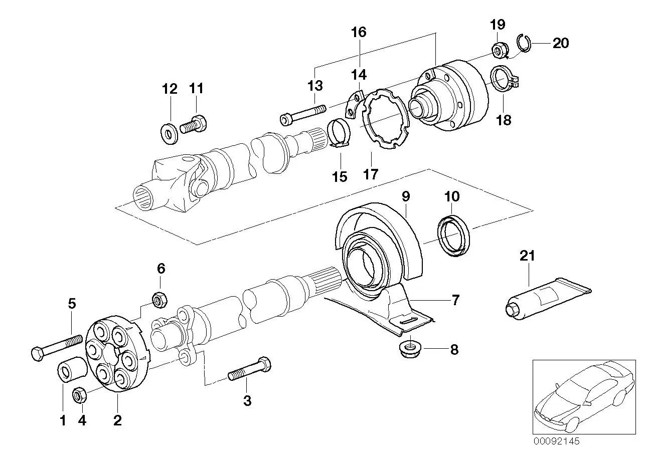 BMW Sechskantschraube E31 E32 E34 E38 E39 E46 E52 26111227829 - B