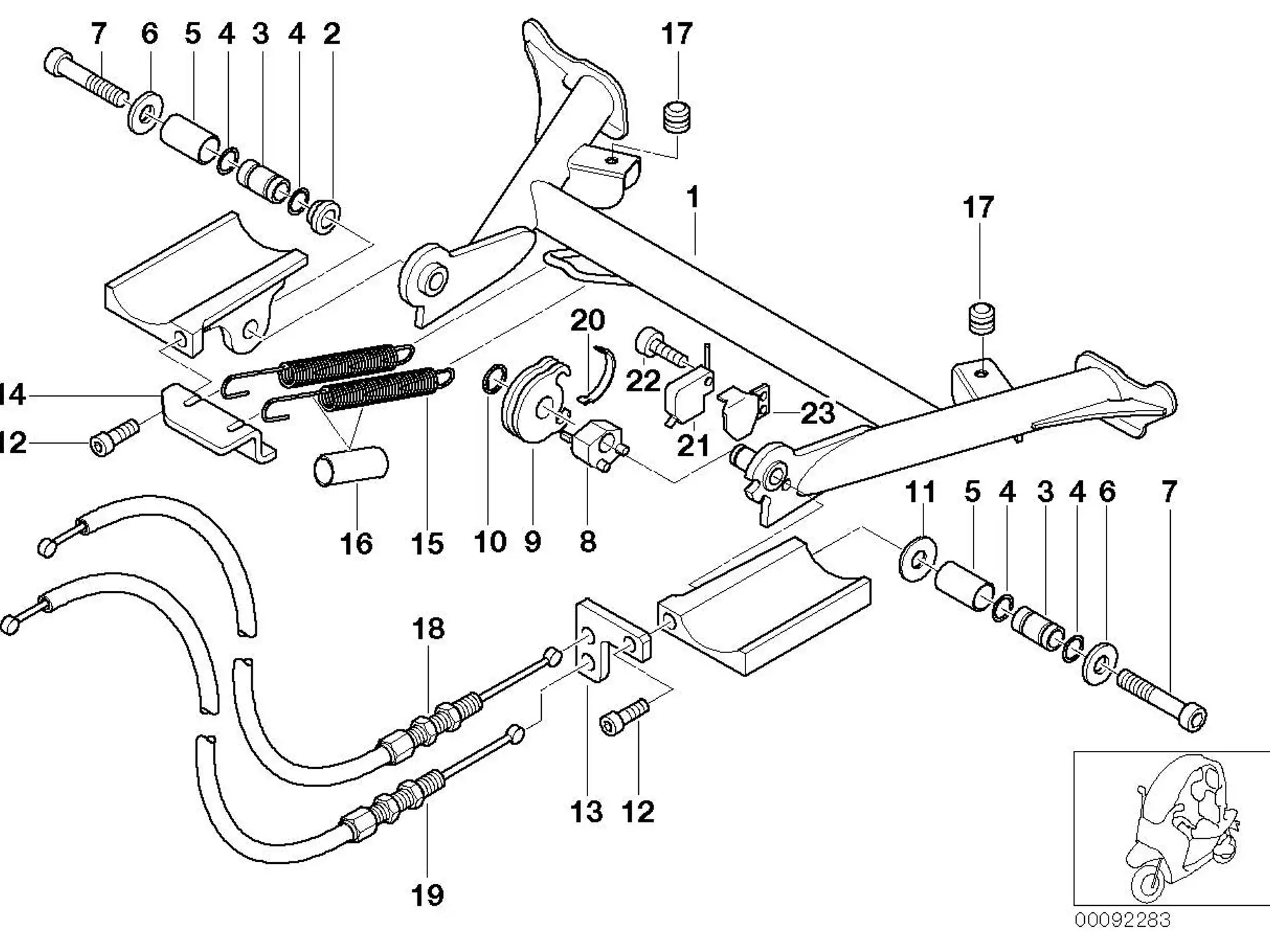 BMW Bowdenzug Kippständer ausklappen 46522336068