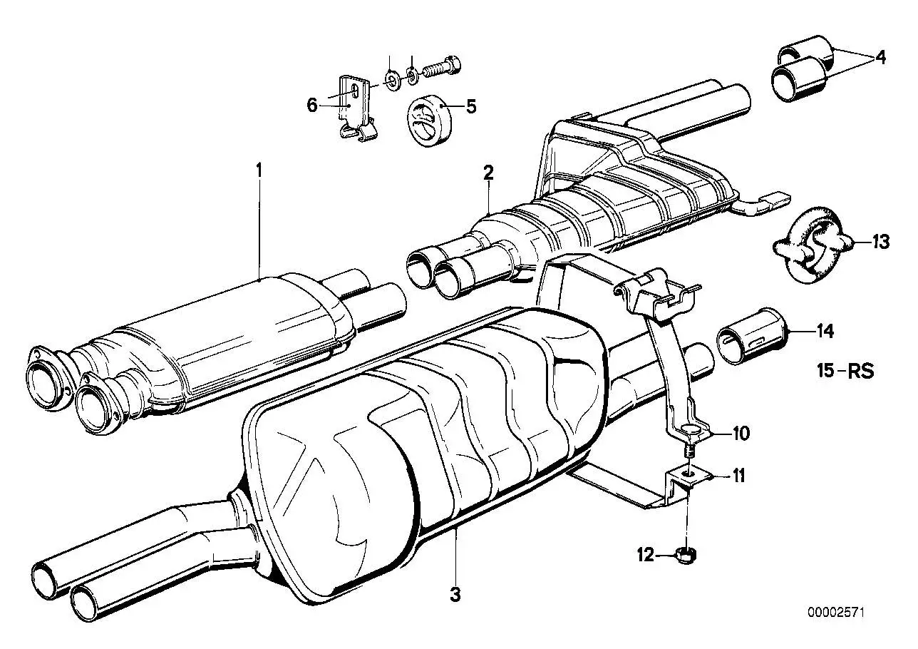 BMW Nachschalldämpfer E24 E28 18121176338