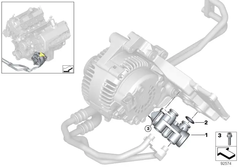 BMW Anschlussstück mit Thermostat E53 E60 E61 E63 E64 E65 E66 114