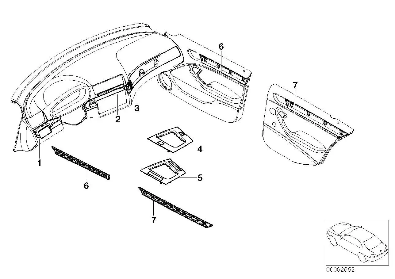BMW Boden Ablegefach E46 51167052066 - Bildposition 04