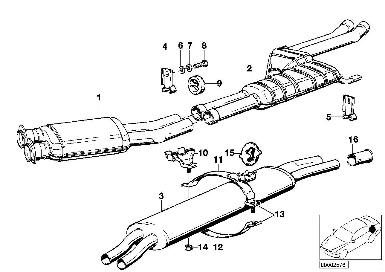BMW Mittelschalldämpfer E23 18121175684