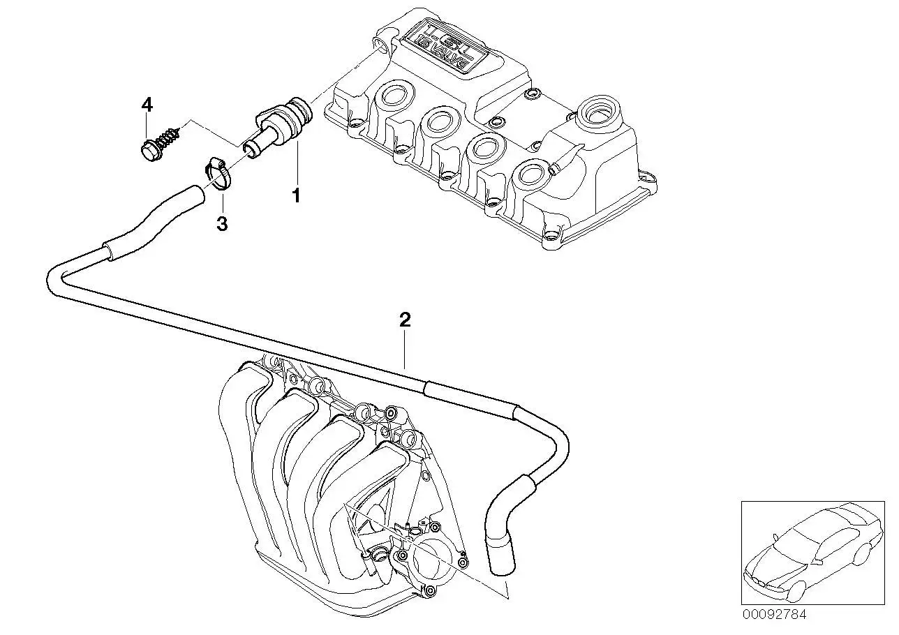 BMW Kurbelgehäuseentlüftungsventil 11127829990 - MINI R50, MINI R