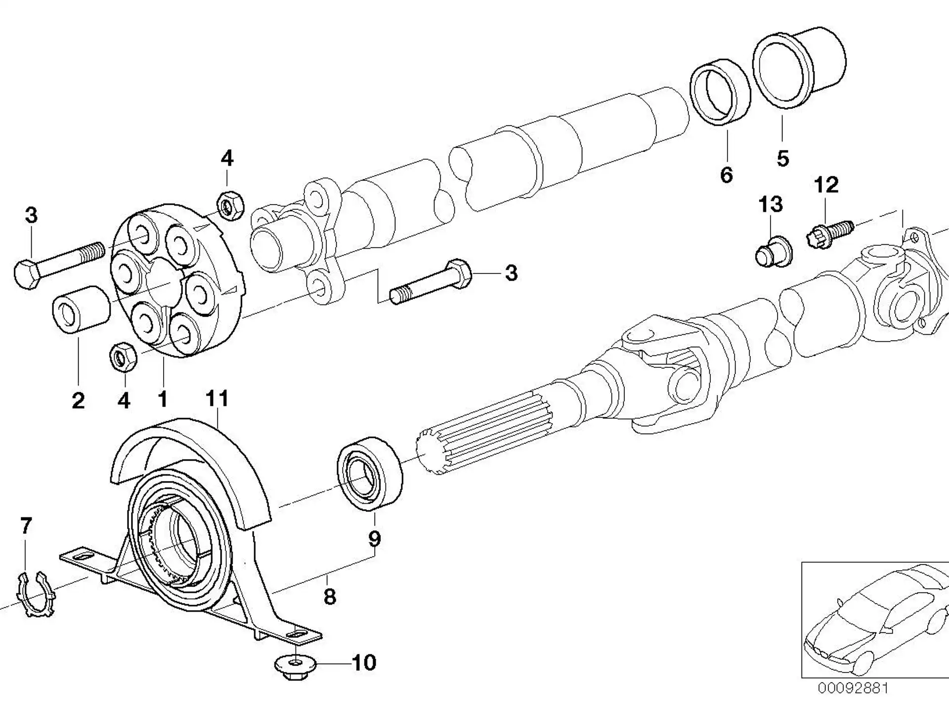 BMW Mittellager hinten E36 E46 26121229317