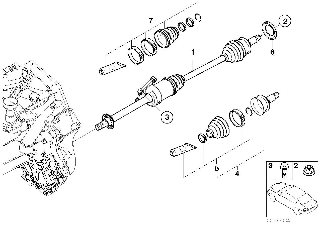 BMW Reparatursatz Faltenbalg aussen R50 R52 31607518245 - Bildpos