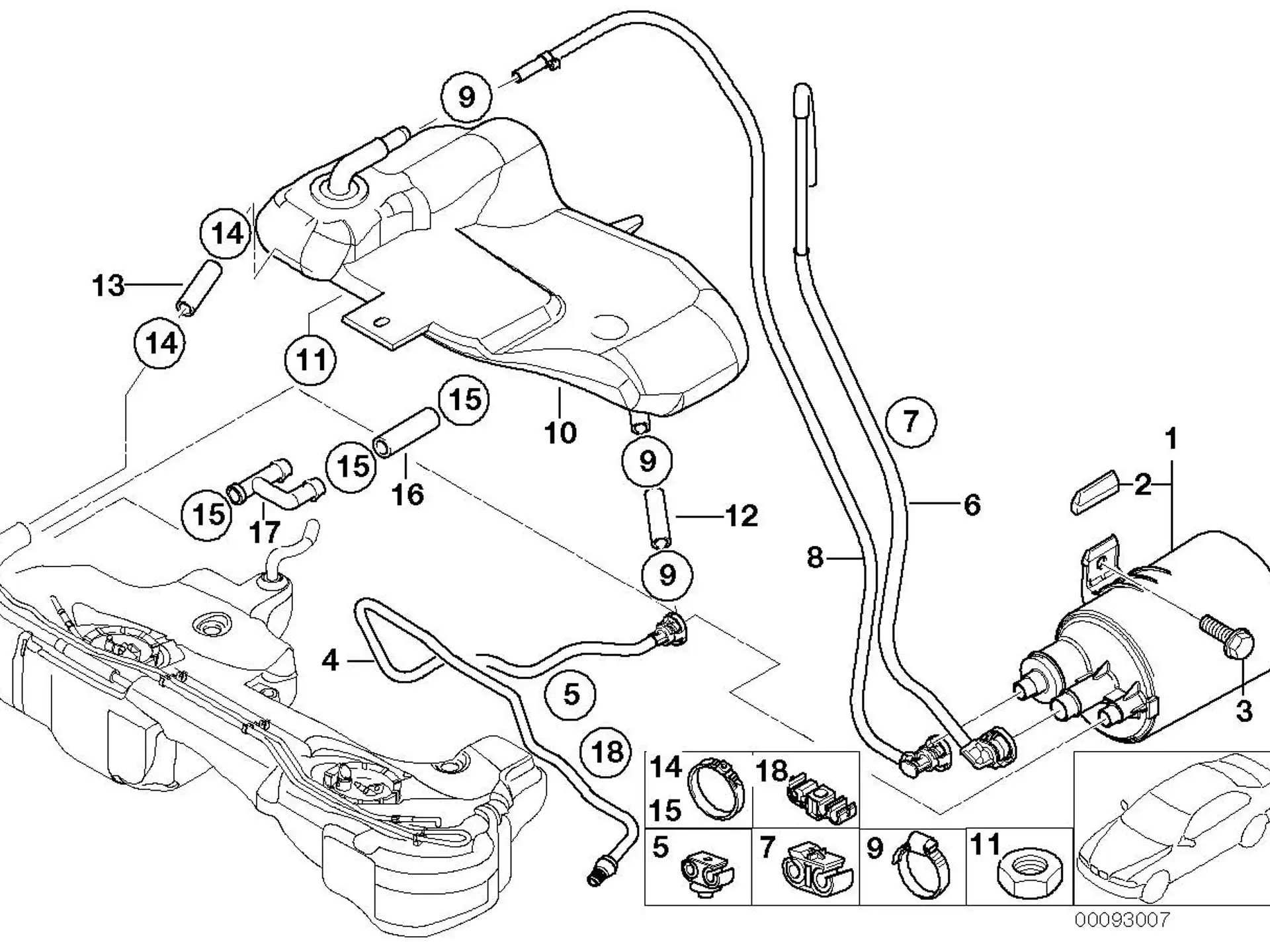 BMW Aktivkohlefilter E46 16131183797