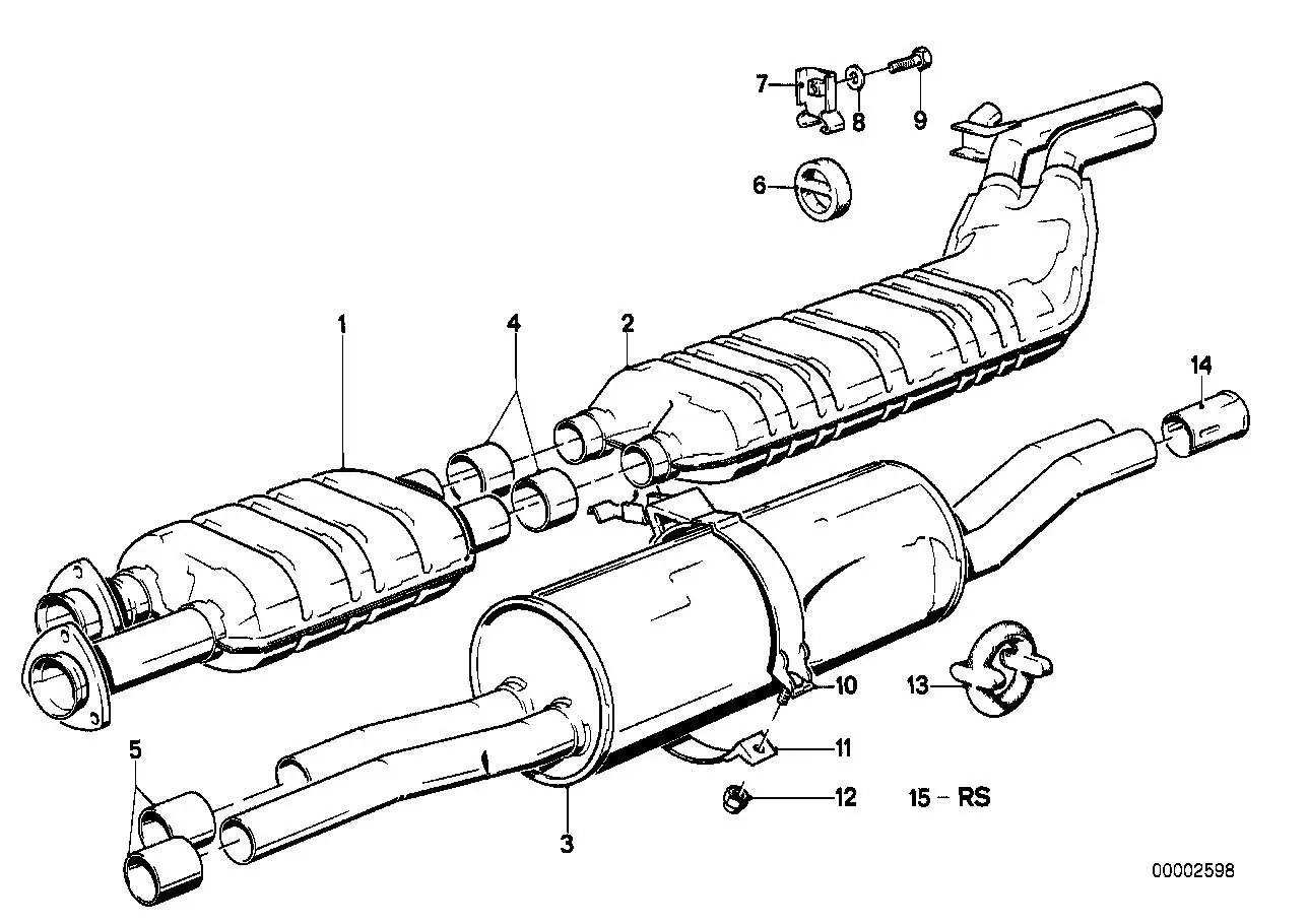 BMW Mittelschalldämpfer E28 18121175746 - Bildposition 02