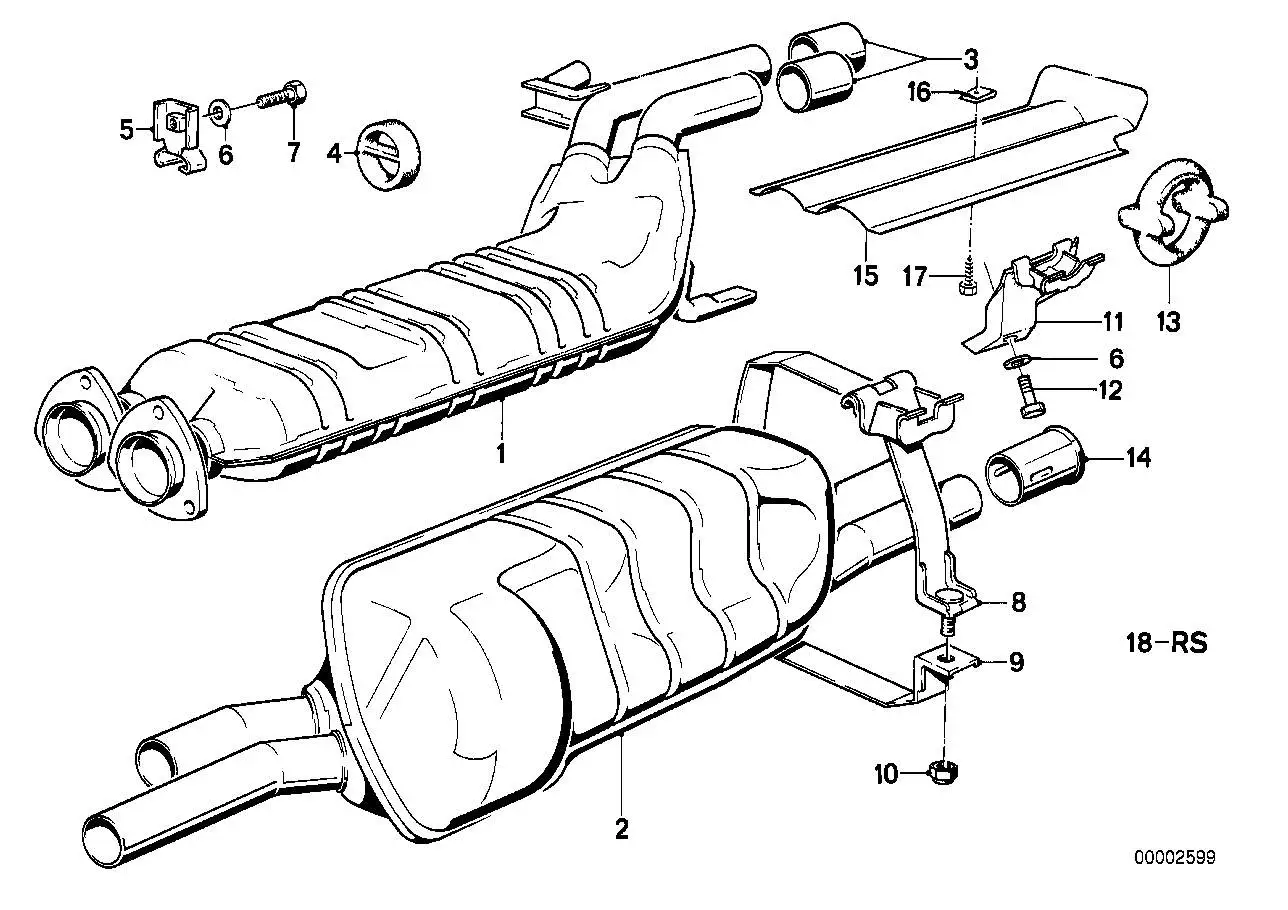 BMW Vorschalldämpfer E24 E28 18121177233 - Bildposition 01