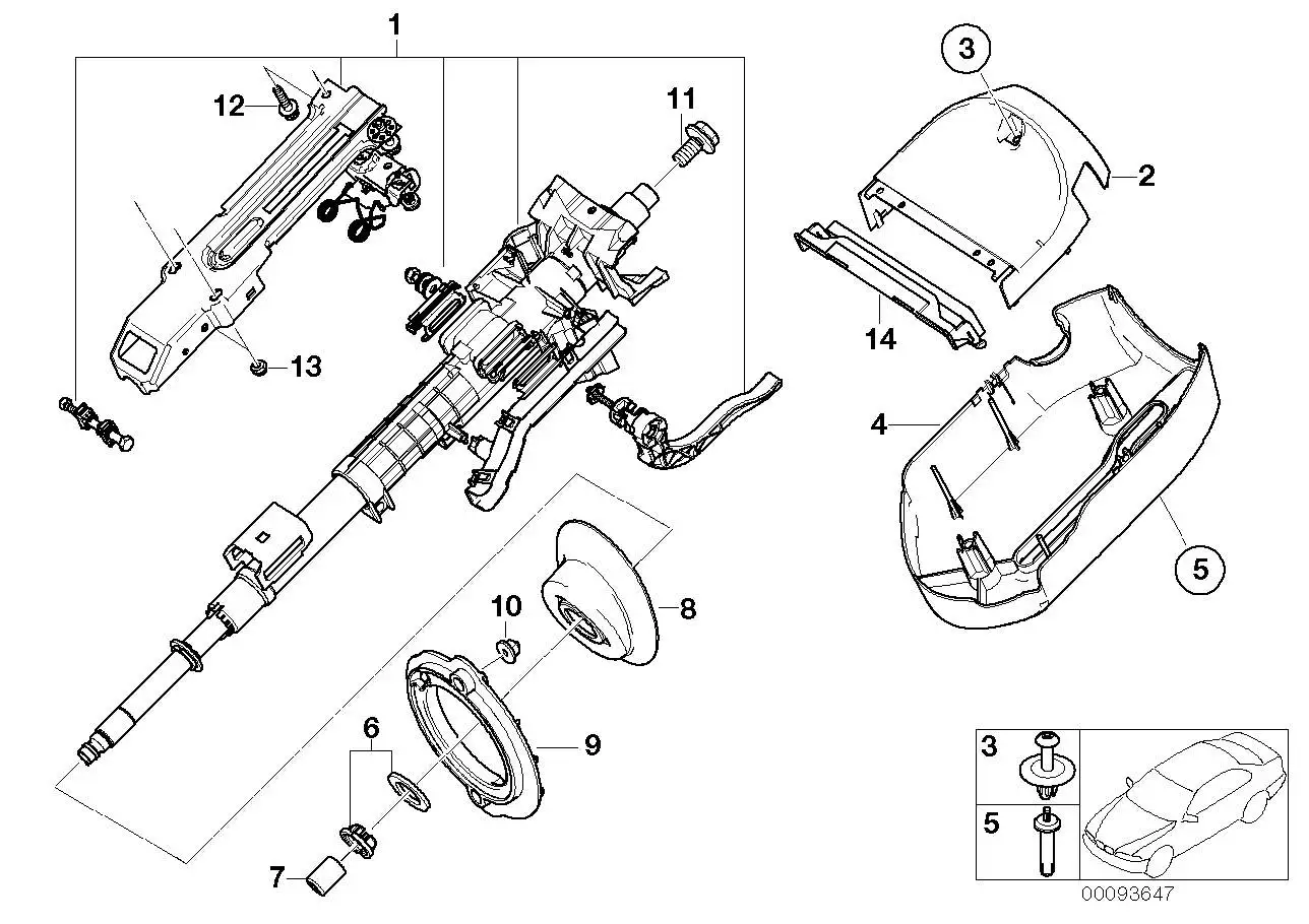 BMW Abdeckung Lenksäule E46 51458209010