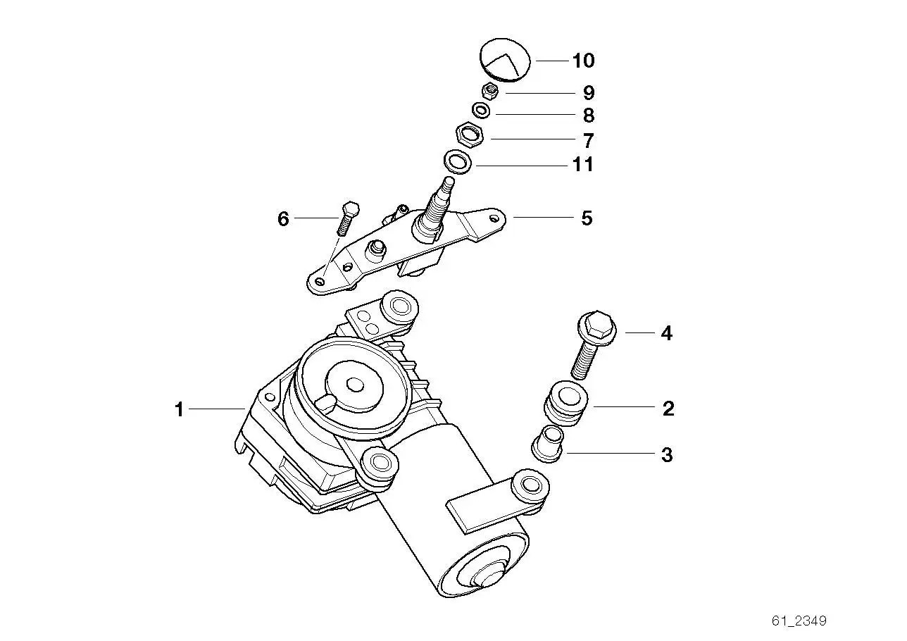 BMW Abdeckkappe Scheibenwischerachse E39 E53 61627113603 - 5er E3
