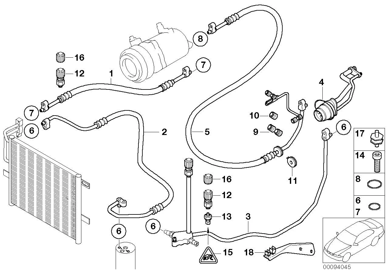 BMW Druckleitung Kompressor-Kondensator E46 64536984883
